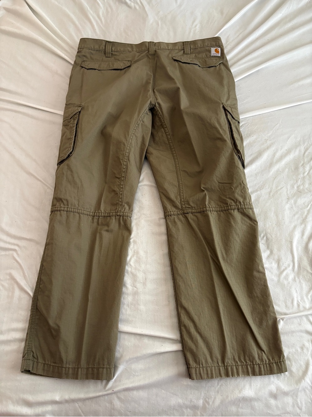 Carhartt Force Men's Olive Green Ripstop Cargo Pants Workwear 42x30 Relaxed Fit